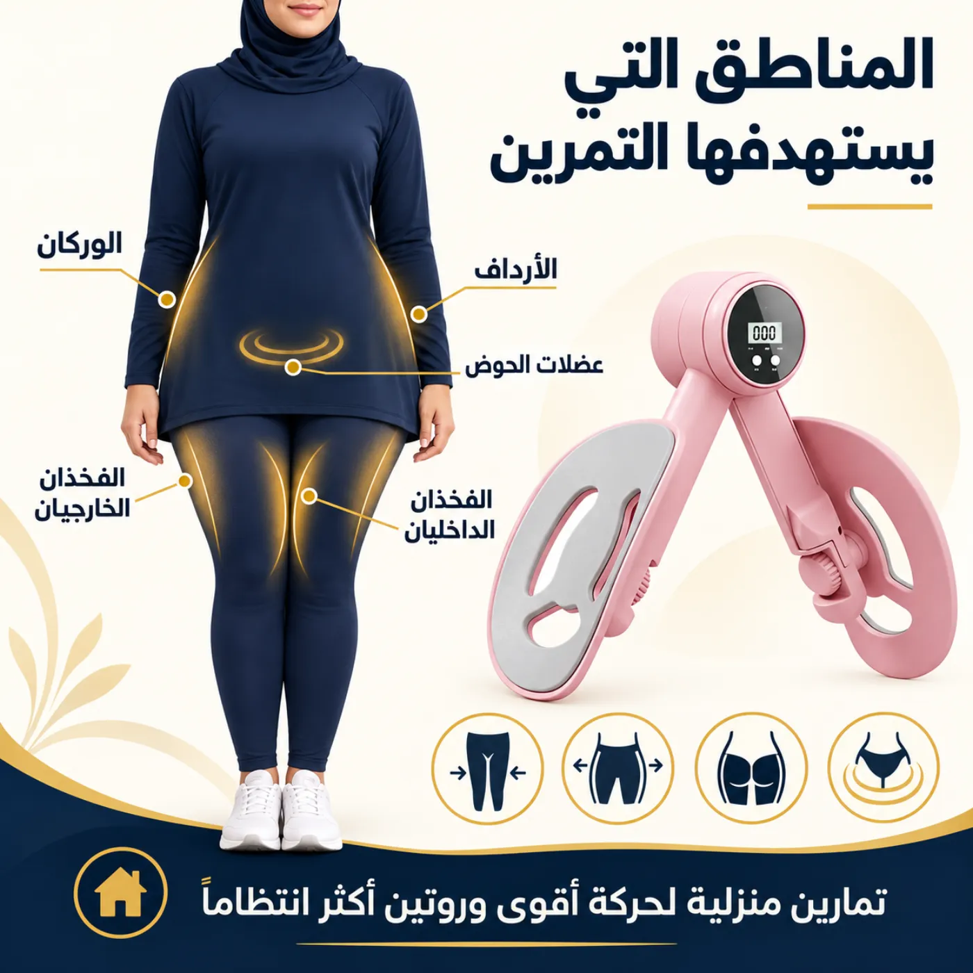 مناطق الجسم التي تستهدفها تمارين الجهاز حسب الوضعية